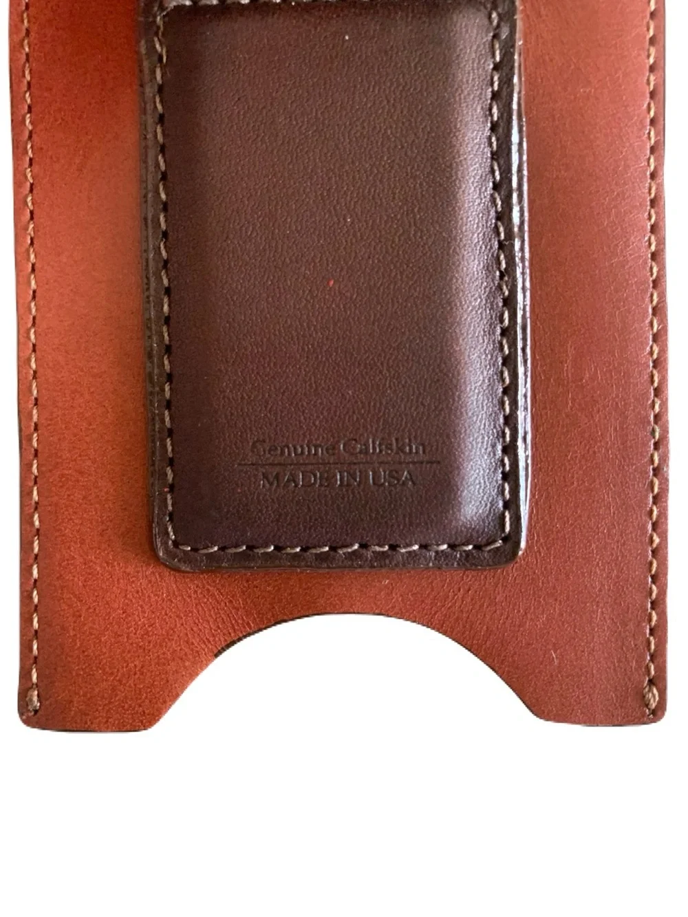 Two-Tone Warm Brown Men’s Strong Magnetic Money Clip Credit Business Card Case